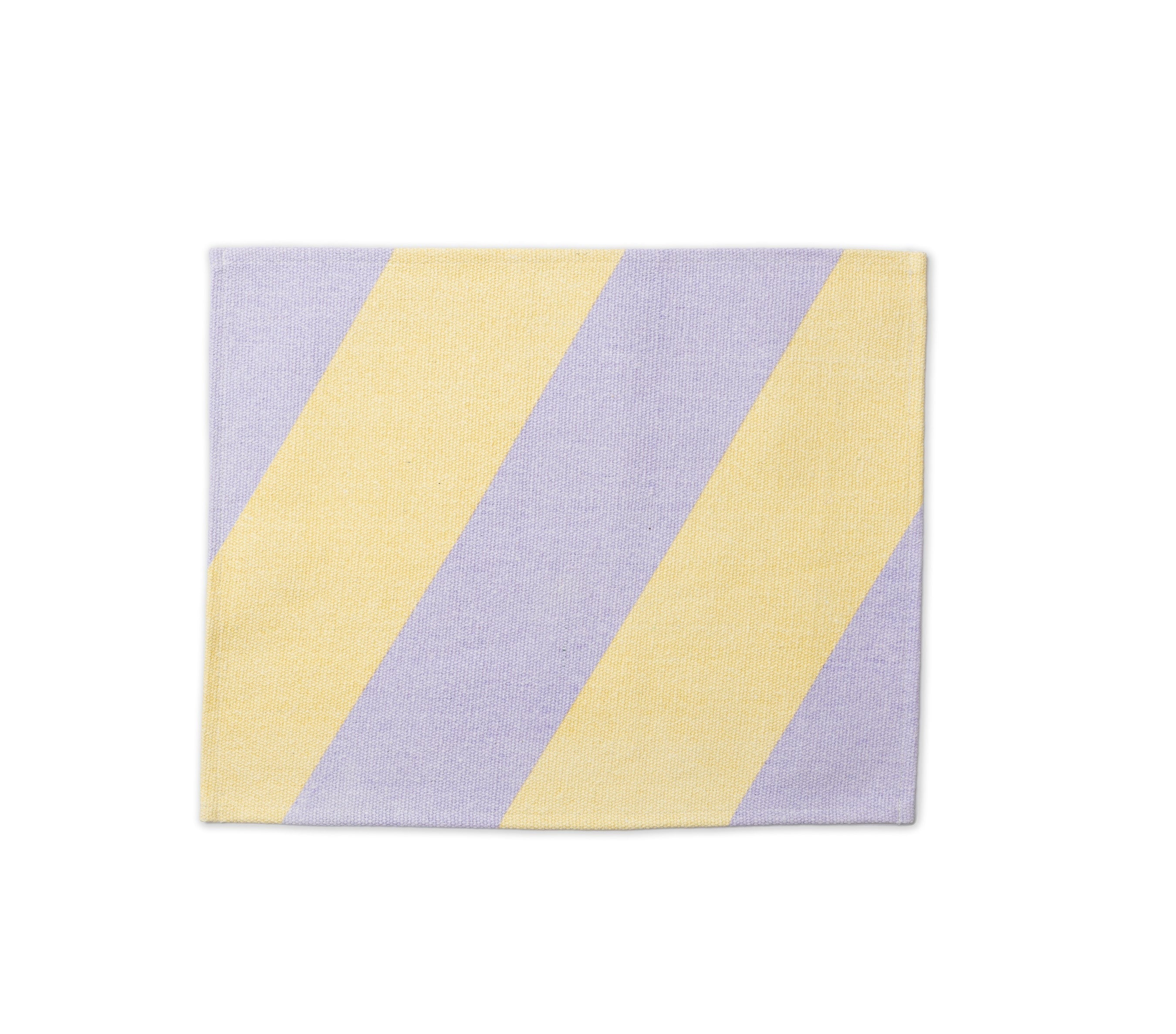 Dækkeserviet skrå - gul/lilla